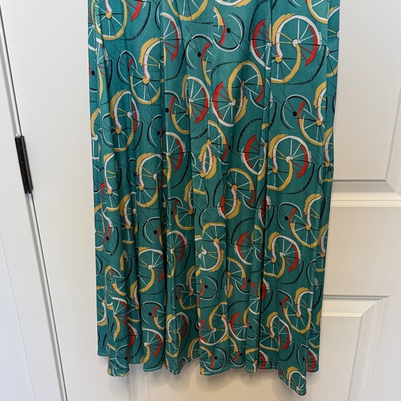 Bettie Page Turquoise Bicycle Print Dress - Picture 6 of 6